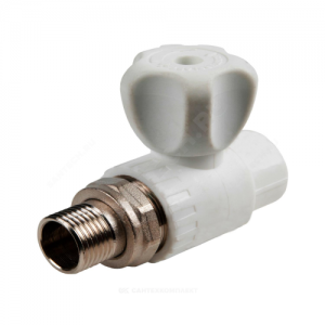 Кран PP-R шаровой белый НР Дн 20х1/2" прямой для радиатора RTP (РосТурПласт) 27853