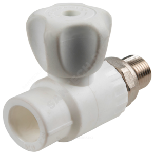 Кран PP-R шаровой белый НР Дн 20х1/2" прямой для радиатора RTP (РосТурПласт) 27853