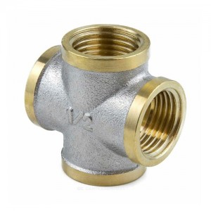 Крест латунь никель Ду 15 (1/2") ВР/ВР 9011 ГОСТ 32585-2013 Aquasfera 9011-01