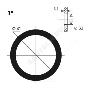 Прокладка межсекционная 1" паронитовая