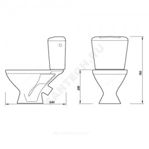 Унитаз-компакт Оптима стандарт белый нижний подвод косой выпуск 1/реж Лобненский стройфарфор