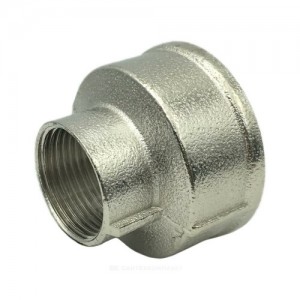 Муфта латунь никель переходная Ду 32х25 (1 1/4"х1") ВР/ВР