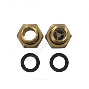 Комплект присоединительный латунь для водосчетчика Ду 15 с обратным клапаном ВР/НР GERRIDA