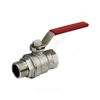 Кран шаровой латунь хром R854L Ду 32 Ру28 ВР/НР полнопроходной рычаг Giacomini R854LX026