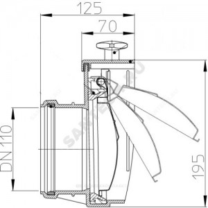 Клапан обратный канализационный коричневый Дн 110 б/нап с заслонкой из нерж стали для колодцев HL 710.0 Клапан обратный канализационный коричневый Дн 110 б/нап с заслонкой из нерж стали для колодцев HL 710.0