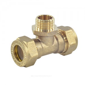 Тройник латунь Ду 15х1/2"х15 обжим/НР для нержавеющих труб STAHLMANN STML1501/215BEF