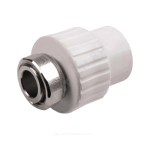 Муфта PP-R комбинированная белая с накидной гайкой Дн 20х1/2" на метал. штуцере RTP (РосТурПласт) 10696