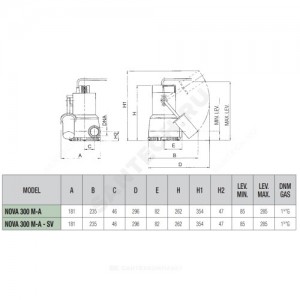 Насос дренажный NOVA 300 MA 40th 05H05 MH DAB 60198213H Насос дренажный NOVA 300 MA 40th 05H05 MH DAB 60198213H