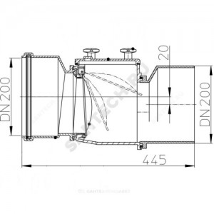 Клапан обратный канализационный коричневый Дн 200 б/нап с заслонкой из нерж стали, монтажным лючком HL 720.0 Клапан обратный канализационный коричневый Дн 200 б/нап с заслонкой из нерж стали, монтажным лючком HL 720.0