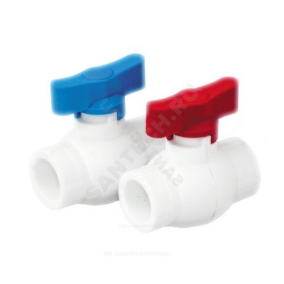 Кран PP-R шаровой красн внутренняя пайка Дн 25 бабочка Стандарт RTP (РосТурПласт) 14977