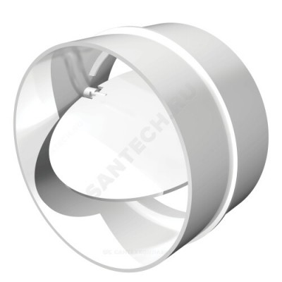 Соединитель круглый D125 с обратным клапаном пластик Эра 12,5СКПО