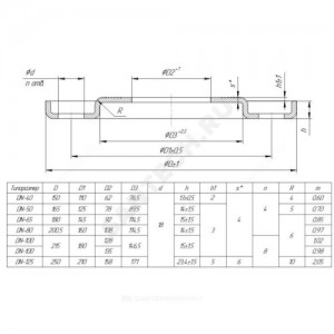 Фланец сталь расточенный Ду 125 (Dвн 158мм) Ру16 для ПЭ труб Дн 140 LD