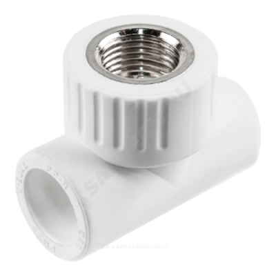 Тройник PP-R комбинированный белый ВР Дн 20х1/2" RTP (РосТурПласт) 10743