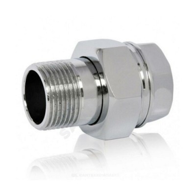 Соединитель латунь хром американка Ду 40 (1 1/2") прямой ВР/НР R18 Giacomini R18X017