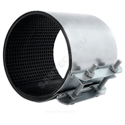 Хомут ремонтный односторонний сталь оц Ду 200 (Дн 217-226) L=162мм Сансфера 18105