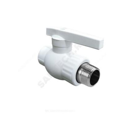 Кран PP-R шаровой белый НР Дн 25х3/4" Ру25 VALFEX 10144225