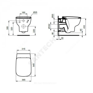 Унитаз подвесной ESEDRA AquaBlade без сиденья Ideal Standard T386001