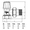Клапан запорный для радиатора Ду 20 Ру10 ВР угловой Ogint