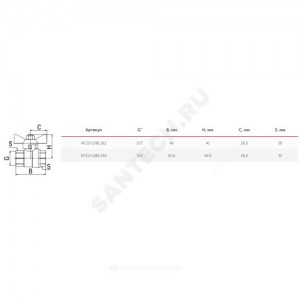 Кран шаровой латунь 11Б27фт1М OPTIMA Ду 15 Ру25 ВР полнопроходной бабочка VALFEX VF.217.L0B1.012