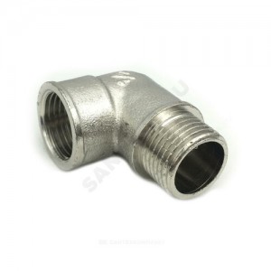 Угольник латунь никель Ду 20 (3/4") ВР/НР Угольник латунь никель Ду 20 (3/4") ВР/НР