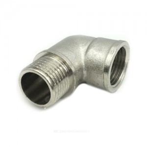 Угольник латунь никель Ду 20 (3/4") ВР/НР Угольник латунь никель Ду 20 (3/4") ВР/НР