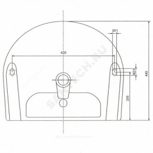 Умывальник подвесной Антей 55 УмОв2Ф с переливом Лобненский стройфарфор 10/1/5/1-76