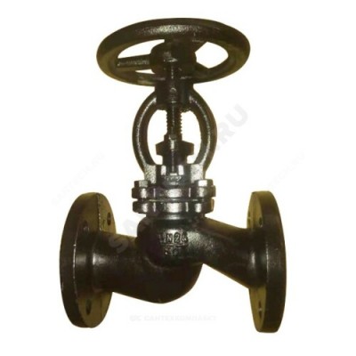 Клапан запорный чугун 15кч16нж Ду 80 Ру25 Тмакс=200 оС фл Китай