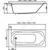 Ванна акриловая SIRIUS 150х70 без ножек Vidima B155501
