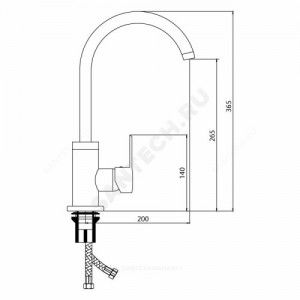 Смеситель для кухонной мойки серия Город Т-серия ручка сбоку одноручный Славен СЛ-ОД-Т22