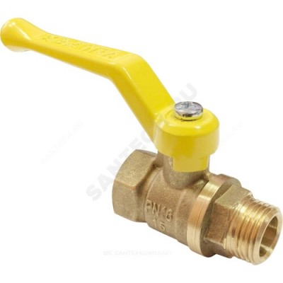 Кран шаровой латунь газ 11Б27фтМ Ду 25 Ру16 ВР/НР полнопроходной рычаг VALFEX VF.272.LR3.100