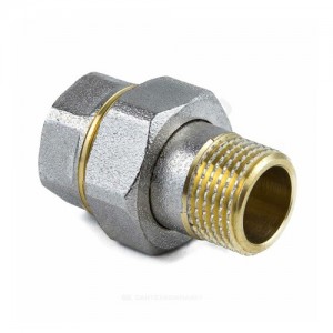 Соединитель латунь никель американка Ду 25 (1") прямой ВР/НР 9013 ГОСТ 32585-2013 Aquasfera 9013-03