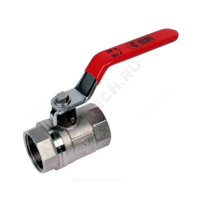 Кран шаровой латунь никель BS1143 Ду 40 Ру25 ВР полнопроходной рычаг Tecofi BS1143-0040