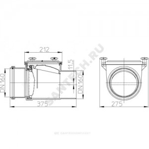 Клапан обратный канализационный коричневый Дн 110 б/нап с заслонкой из нерж стали, монтажным лючком HL 710 Клапан обратный канализационный коричневый Дн 110 б/нап с заслонкой из нерж стали, монтажным лючком HL 710