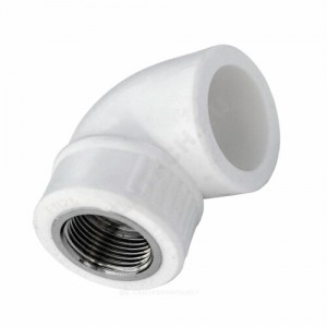 Угольник PP-R комбинированный белый ВР Дн 20х3/4"х90гр Китай Угольник PP-R комбинированный белый ВР Дн 20х3/4"х90гр Китай