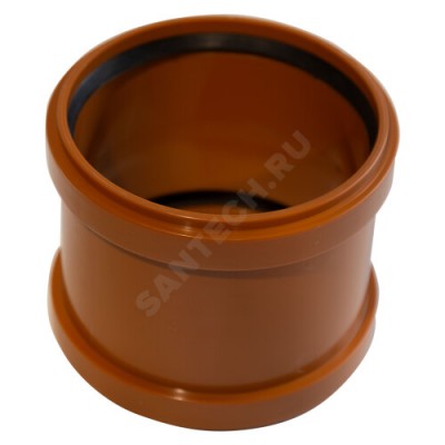 Муфта НПВХ ремонтная коричневая Дн 160 б/нап в/к Aquaviva AQVD100160