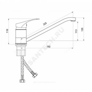 Смеситель для кухонной мойки серия Дача Б-серия одноручный Славен СЛ-ОД-Б21