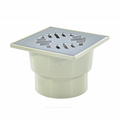 Трап нерегулируемый с гидрозатвором Дн 110 с нержавеющей решёткой 150х150мм вертикальный выпуск Татполимер ТП-104.110-150VSHs