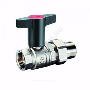 Кран шаровой латунь никель Optibal Ду 20 Ру16 ВР/нак. гайка полнопроходной с Т-рукояткой удлиненная ручка Oventrop 1075706