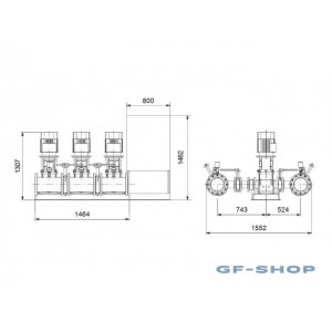 Установка повышения давления Grundfos HYDRO MX 2/1 3CR64-3-2