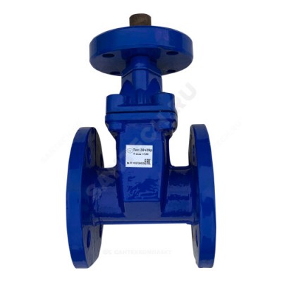 Задвижка чугун 30ч939р аналог МЗВ обрезиненный клин Ду 350 Ру10/16 фл под эл/привод Китай