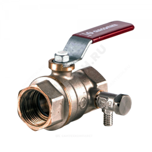 Кран шаровой латунь со спускником R910S никель Ду 20 Ру42 ВР G3/4" рычаг полнопроходной со спускником Giacomini R910SX004
