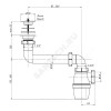 Сифон для умывальника/мойки бутылочный 1 1/2"x40 со смещенным сливом выпуск с нержавеющей решёткой D=70мм Орио К-4003