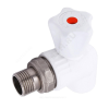 Кран PP-R шаровой белый НР Дн 25х1/2" угловой для радиатора VALFEX 10148125