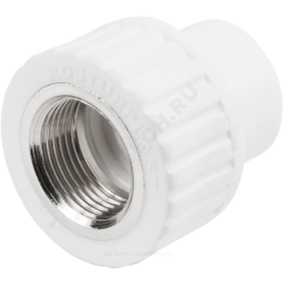 Муфта PP-R комбинированная белая ВР Дн 20х1/2" RTP (РосТурПласт) 10652