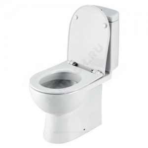 Унитаз-компакт Остин белый нижний подвод горизонт/выпуск 2/реж дюропласт Soft close тонкое сиденье Santek 1.WH30.2.419