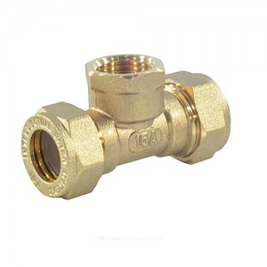 Тройник латунь Ду 15х1/2"х15 обжим/ВР для нержавеющих труб STAHLMANN STFL1501/215BEF