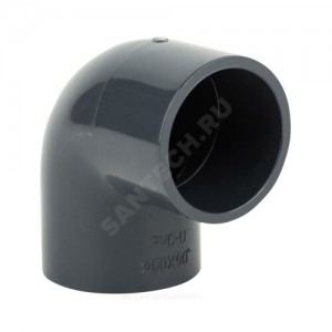 Отвод ПВХ серый под клеевое соед Дн 20х90гр Ру10 напорный Aquaviva