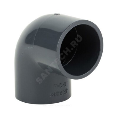 Отвод ПВХ серый под клеевое соед Дн 20х90гр Ру10 напорный Aquaviva