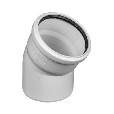 Отвод PP-H бесшумный белый Дн 110х30гр б/нап в/к RTP (РосТурПласт) 24554