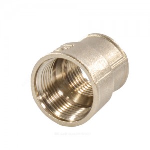 Муфта латунь никель переходная Ду 32х25 (1 1/4"х1") ВР/ВР VALFEX VF.240.N.114.100